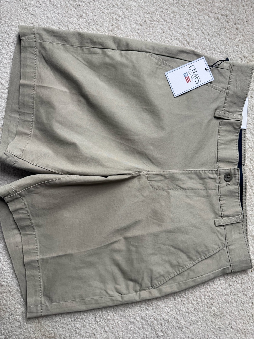 Chaps Men's Light Khaki Flat-Front Shorts
